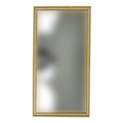 91 - Large rectangular wall hanging mirror with bevelled glass, 132cm x 70cm