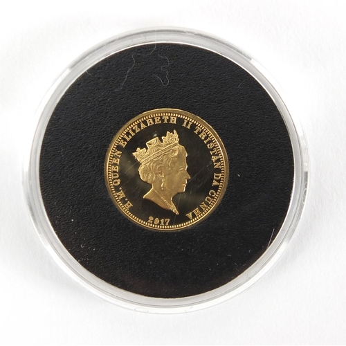 2312 - 2017 Princess Diana gold proof half sovereign with certificate and fitted case