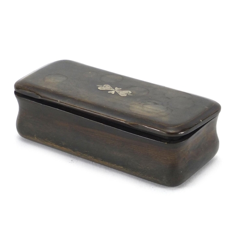2284 - 19th century rectangular horn snuff box, 10.5cm wide