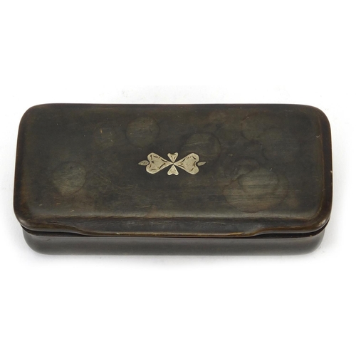 2284 - 19th century rectangular horn snuff box, 10.5cm wide