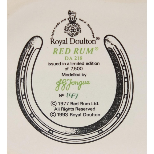 2082 - Royal Doulton Red Rum, DA 218 limited edition 147/7500, with certificate and stand, overall 36cm hig... 