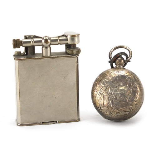 2398 - Victorian silver sovereign and half sovereign case and a Dunhill pocket lighter, the case hallmarked... 