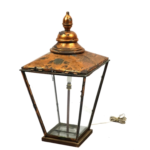 2029 - William Edgar vintage copper street lantern, 80cm high