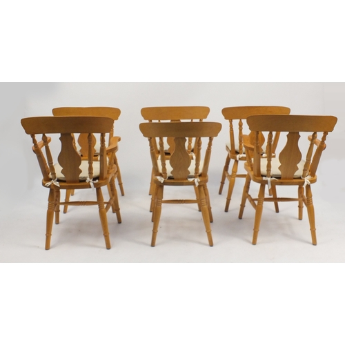 2031 - ** WITHDRAWN FROM SALE ** Modern light oak and white painted dining table, with six chairs including... 