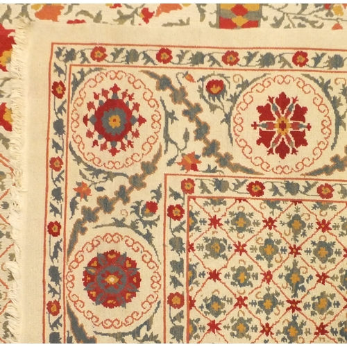 2055 - Rectangular Afghan Suzani design rug, 365cm x 250cm