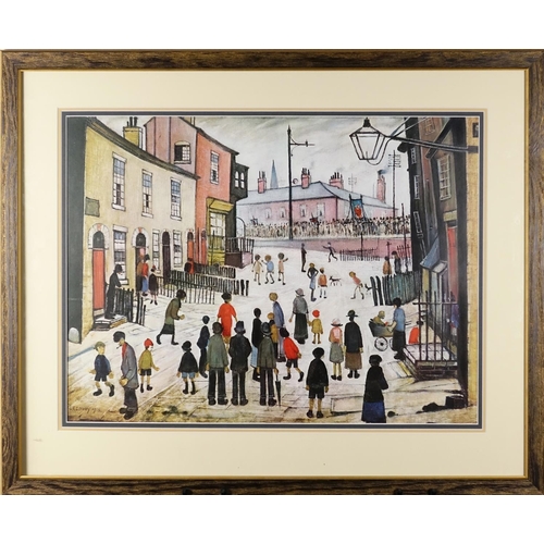 2270 - Laurence Stephen Lowry - The Procession, coloured print, mounted and framed, 60cm x 44.5cm