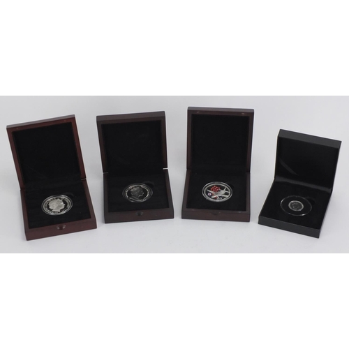 2329 - Four silver proof commemorative coins, with fitted cases including Red Arrows 2006 display season, S... 