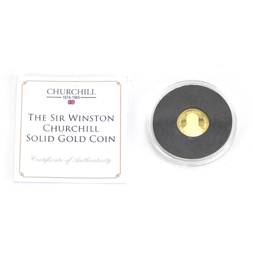 622 - Sir Winston Churchill gold coin with certificate