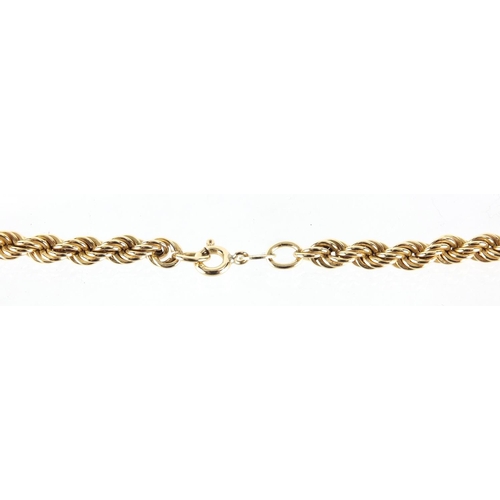 2442 - 9ct gold rope twist necklace, 60cm in length, approximate weight 11.9g