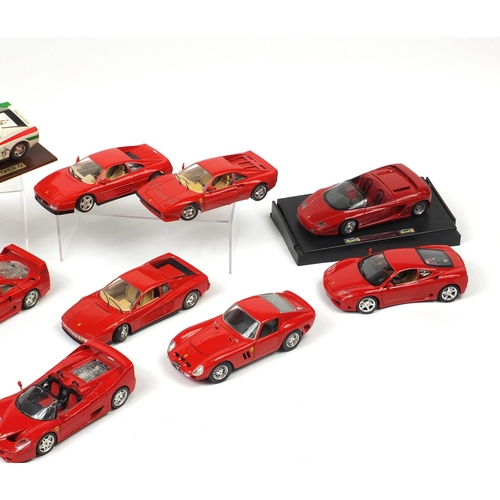 2071 - Die cast Ferrari's including Hot Wheels Michael Schumacher collection and Bburago