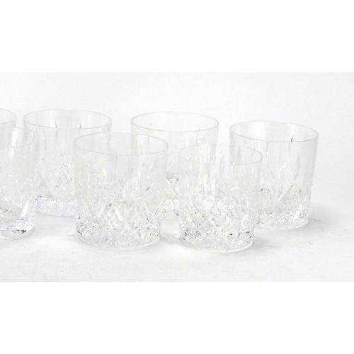 168 - Waterford Crystal decanter and set of six tumblers, etched with Highwood's Golf Club Crest, the desc... 