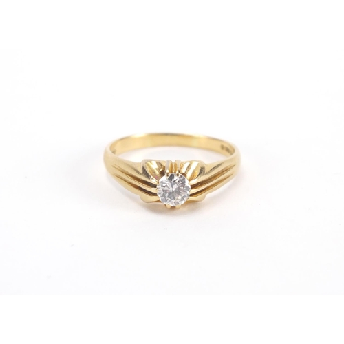 2436 - 18ct gold diamond solitaire ring, size W, approximate weight 5.7g