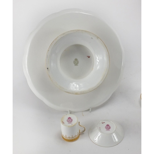 2221 - Royal Worcester five place coffee service, with comport, the largest 19cm high