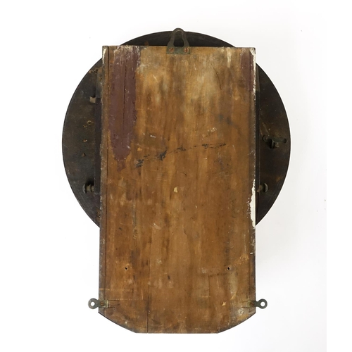 2023 - Victorian mahogany fusee drop dial wall clock, with Roman numerals , 47cm high