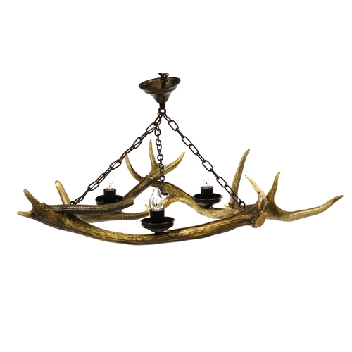 2079 - Contemporary antler horn chandelier, 70cm in diameter