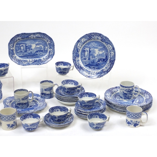 2192 - Spode Italian pattern dinner and teaware including plates, cups and saucers