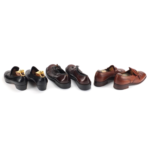 2259 - Three pairs of vintage leather shoes including Bally and Pierre Cardin