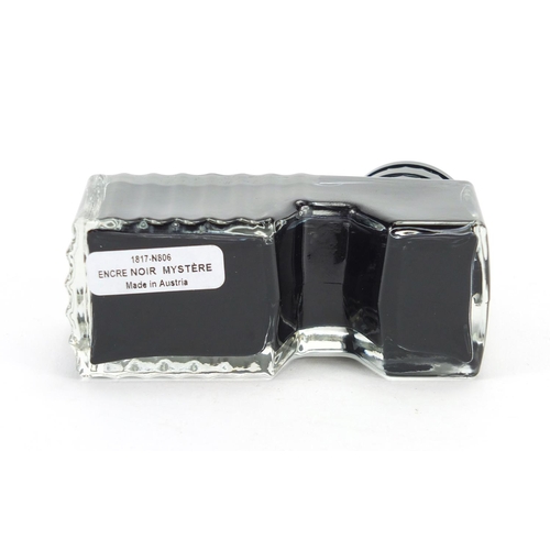 415 - Montblanc mystery black glass inkwell, with box