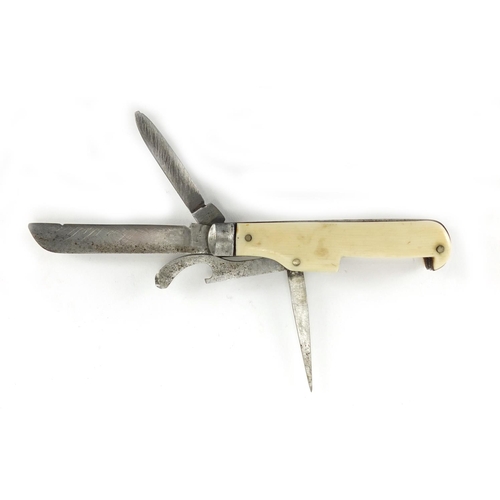 409 - Joseph Rodgers ivory flanked multi tool folding pocket knife