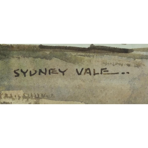 44 - Sydney Vale - Landscape with boats, watercolour, mounted and framed, 47cm x 33cm
