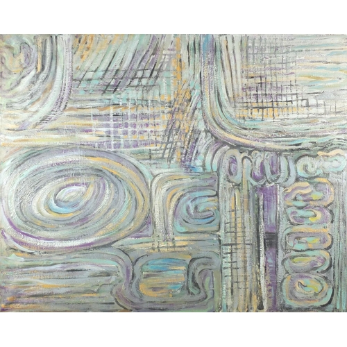 46 - Abstract composition, oil on canvas, unframed, 100.5cm x 80.5cm