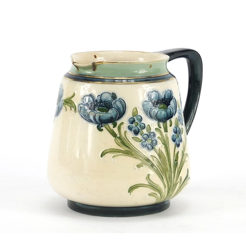 62 - Moorcroft Macintyre jug hand painted with flowers, 12.5cm high