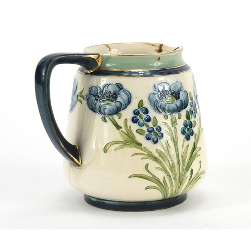 62 - Moorcroft Macintyre jug hand painted with flowers, 12.5cm high