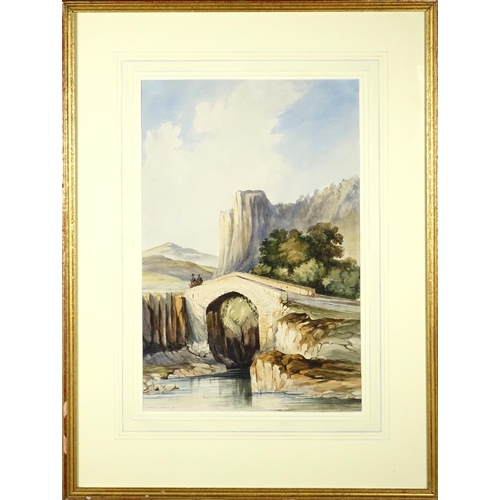 106 - Continental landscapes, two watercolours, inscribed verso, each mounted and framed, the largest 47cm... 