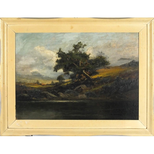 168 - Francis Thomas Carter - Alnwick Moor, oil on board, inscribed verso, mounted and framed, 44.5cm x 32... 