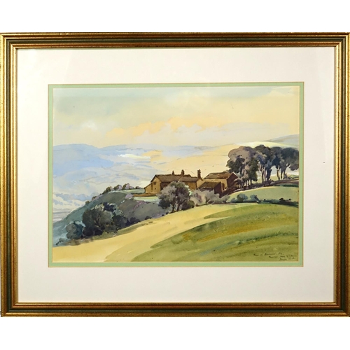 70 - Joseph Foster - Landscape views, set of four watercolours, each mounted and framed, 36cm x 26cm