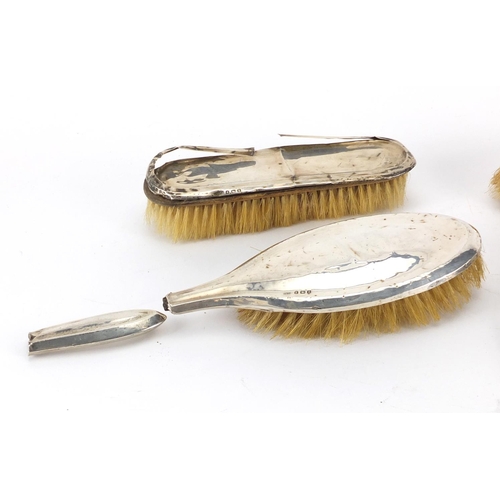 283 - Silver dressing table items including brushes, various hallmarks