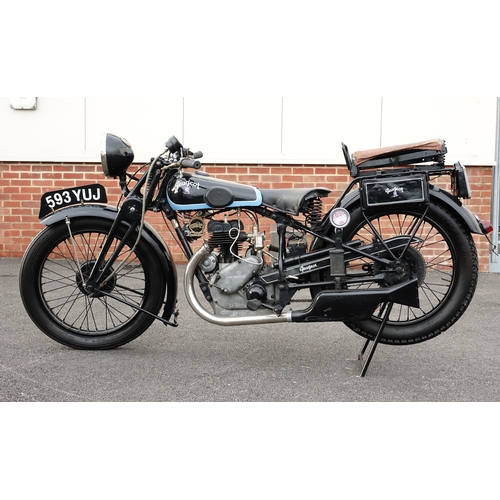 74 - 1933 Peugeot P108SL 250cc motorbike, 18 recorded miles from rebuild, registration 593 YUJ, one recor... 