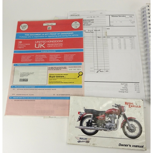 75 - 2010 Royal Enfield Bullet Electra CL EFI 500cc motorbike with sidecar, 9263 recorded miles, registra... 