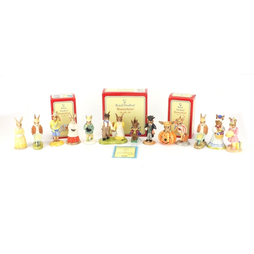 2040 - Thirteen Royal Doulton Bunnykins figures, three with boxes including Birthday Girl DB290 and Jack an... 