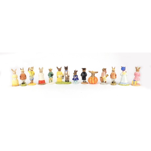 2040 - Thirteen Royal Doulton Bunnykins figures, three with boxes including Birthday Girl DB290 and Jack an... 