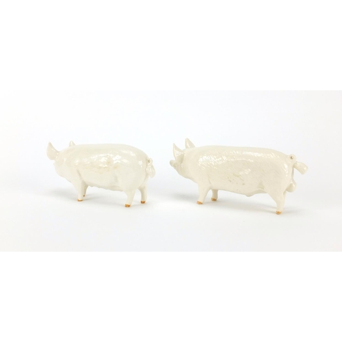 2174 - Two Beswick Champion Pigs, Wall Boy and Wall Queen, the largest 17cm in length