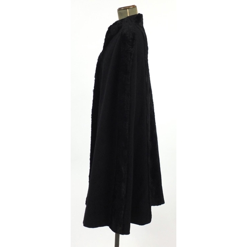 2184 - Vintage silk lined overcoat cape