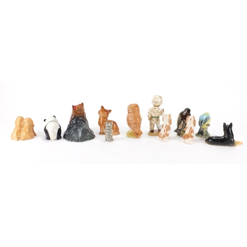 2143 - Twelve Beswick characters and animals including dogs and birds, one with box, the largest 11cm high
