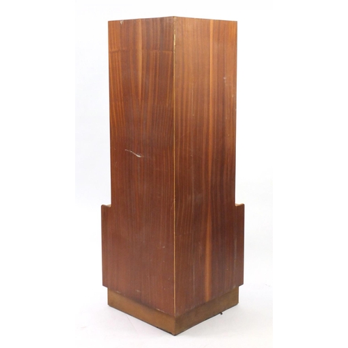 30 - Teak corner cabinet fitted with a glazed door above a fall and pair of cupboard doors, 170cm H x 84c... 