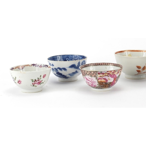 115 - Seven 18th century Chinese porcelain tea bowls, the largest 8.5cm in diameter