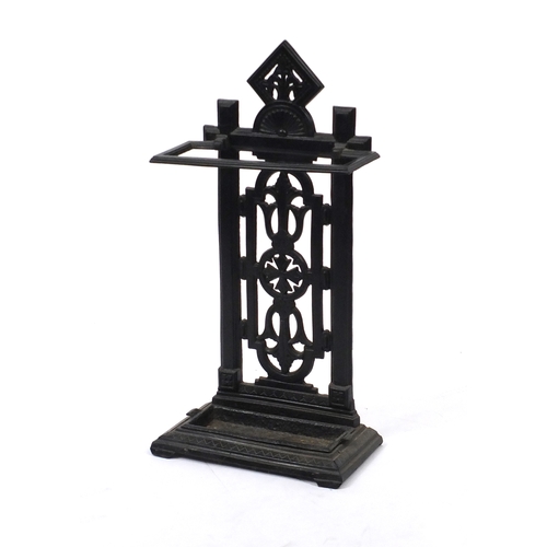 51 - Victorian cast iron stick stand, 79cm high