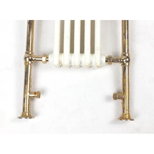39 - Vintage style Heritage brass and enamelled radiator, 92cm H x 46cm W
