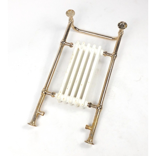 39 - Vintage style Heritage brass and enamelled radiator, 92cm H x 46cm W