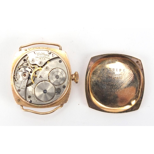 254 - Gentleman's gold plated Waltham wristwatch with subsidiary dial