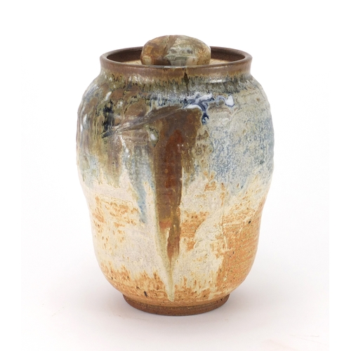 63 - American pottery jar and cover by Harmony, 25cm high