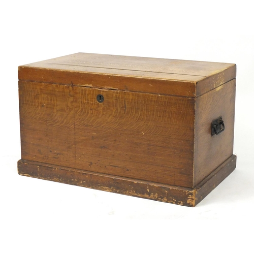 17 - Pine blanket box with hinged lid, 47cm H x 78cm W x 48cm D