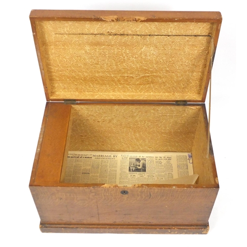 17 - Pine blanket box with hinged lid, 47cm H x 78cm W x 48cm D