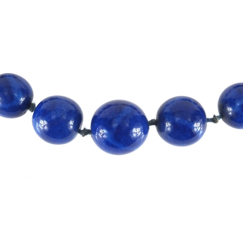 2370 - Lapis Lazuli bead necklace, 44cm in length, approximate weight 108.5g