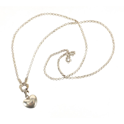 2359 - Links of London silver necklace with love heart pendant, 60cm in length, approximate weight 18.1g