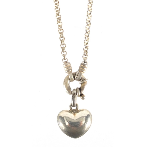 2359 - Links of London silver necklace with love heart pendant, 60cm in length, approximate weight 18.1g